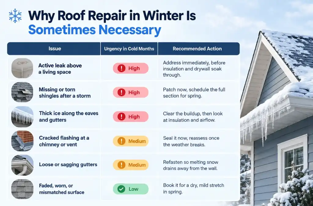 Why Roof Repair in Winter Is Sometimes Necessary